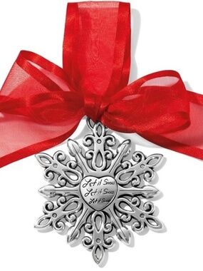 Brighton Winter Snowflake Christmas Ornament NWT $52 with gold ribbon
